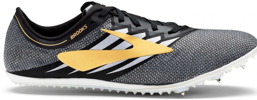 Running * | Brooks Elmn8 V4 Track Spike Bk/Gld/Wh