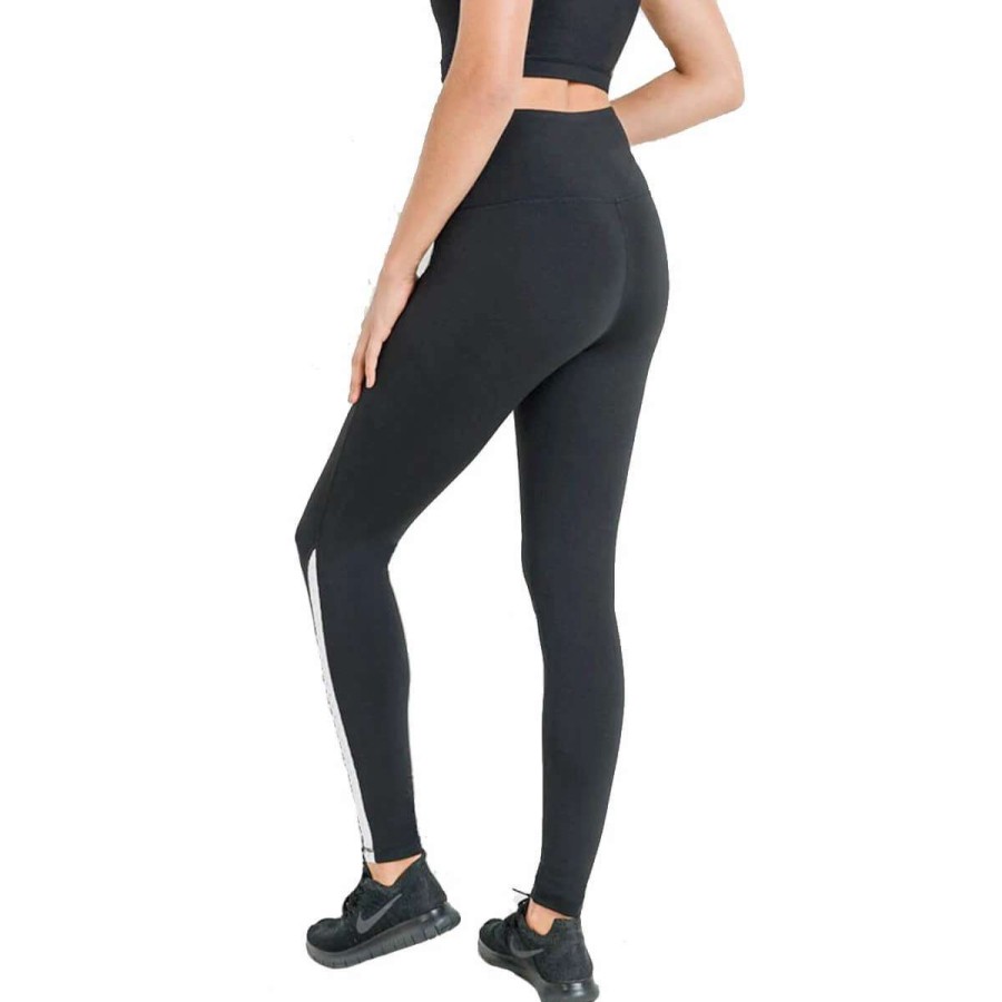 Womens * | The Casual Wing Collection Mono B Highwaisted Side Braided Knee Trim Legging Black