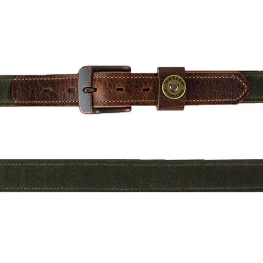 Mens * | Over Under The Olive Waxed Canvas Belt