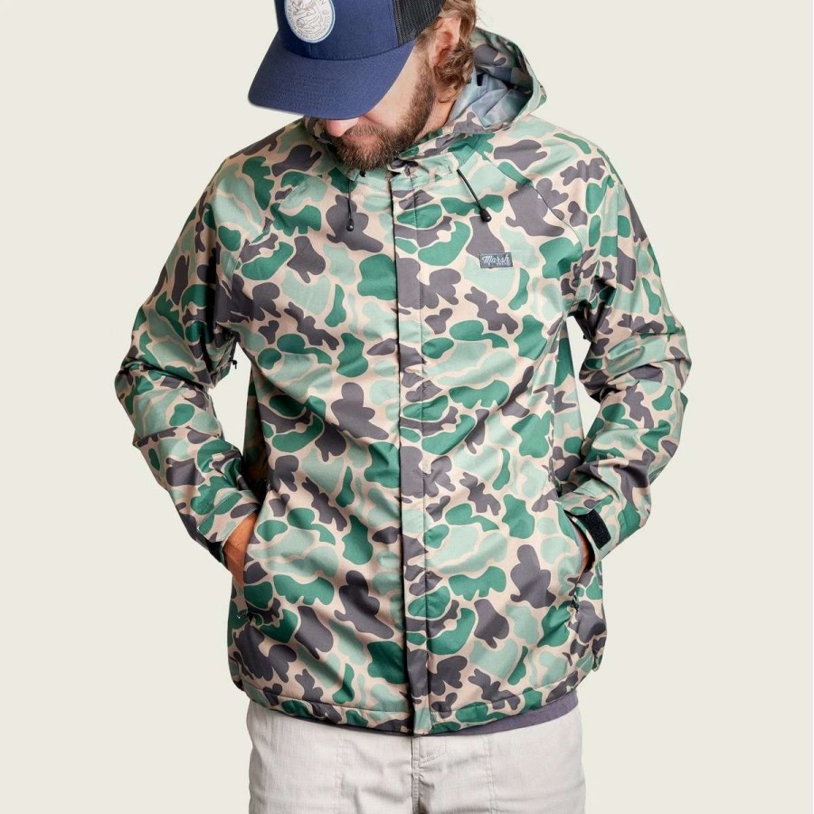 Mens * | Marsh Wear Gulfport Rain Jacket Green Camo