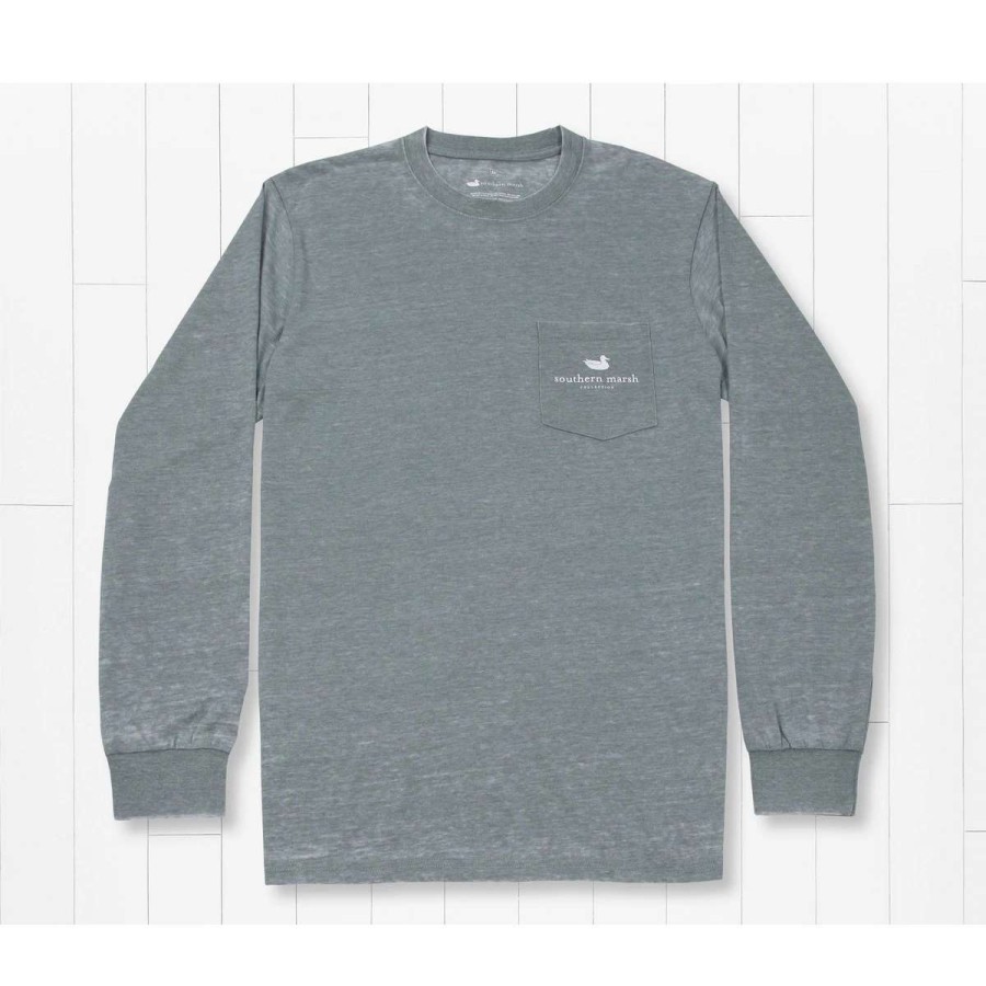 Mens * | Southern Marsh Seawash Long Sleeve Tee Deer Burnt Sage