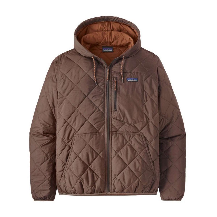 Mens * | Patagonia Men'S Diamond Quilted Bomber Hoody Cone Brown