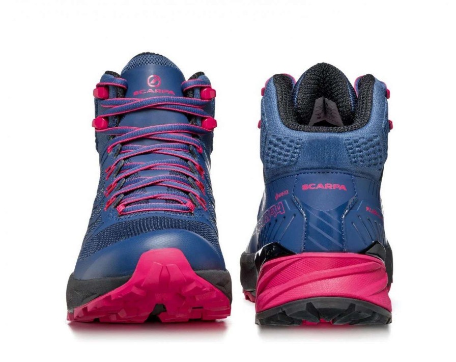 Running * | Scarpa North America Scarpa Rush Mid Gtx Womens Hiking Boot Blue-Fuxia