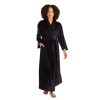 Womens * | Softies Feather Velour Shawl Collar Robe Black