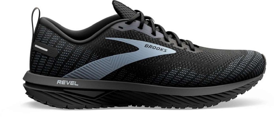 Running * | Brooks Men'S Revel 6 Blk/Pearl/Gry