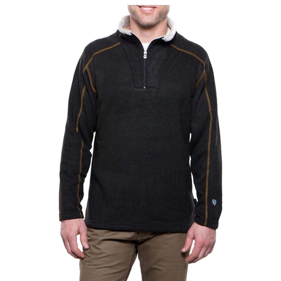 Mens * | Kuhl Europa 1/4 Zip Sweater Charcoal