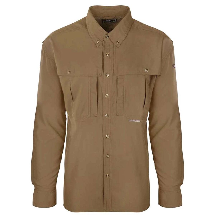 Mens * | Drake Waterfowl Systems Drake Flyweight Wingshooter Long Sleeve Shirt