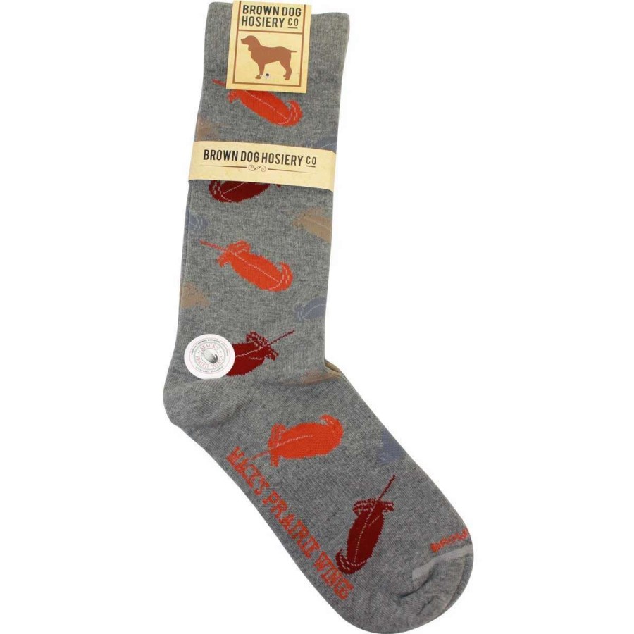 Mens * | Brown Dog Hosiery Mpw Feather Foulard Dress Socks By Brown Dog Light Grey Heather