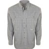 Mens * | Drake Waterfowl Systems Drake Wingshooter Plaid Sun Shirt Long Sleeve Dark Gray