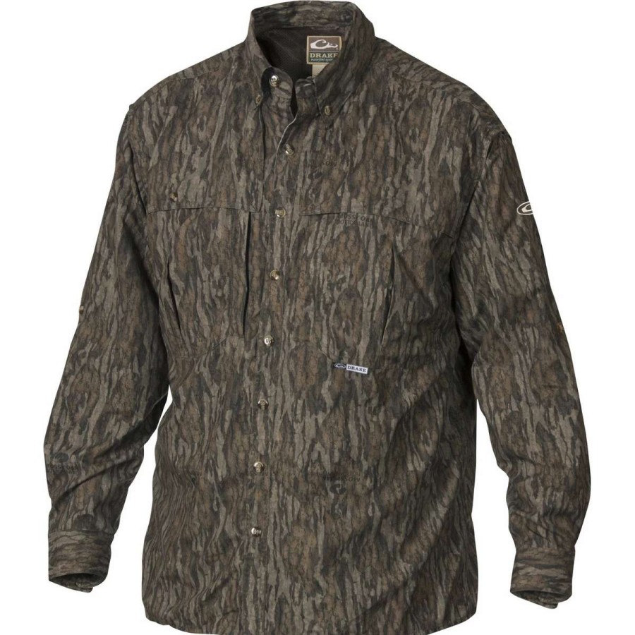 Mens * | Drake Waterfowl Systems Drake Long Sleeve Est Vented Wingshooter'S Hunting Shirt