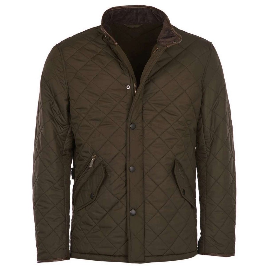 Mens * | Barbour Men'S Powell Quilted Jacket Olive