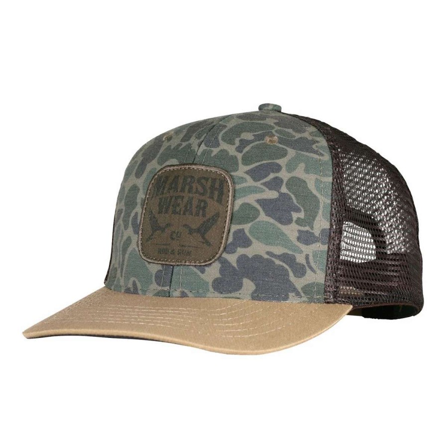 Mens * | Marsh Wear Daffy Trucker Hat Green Camo