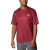 Mens * | Columbia Collegiate Terminal Tackle Short Sleeve Shirt Arkansas Red Velvet