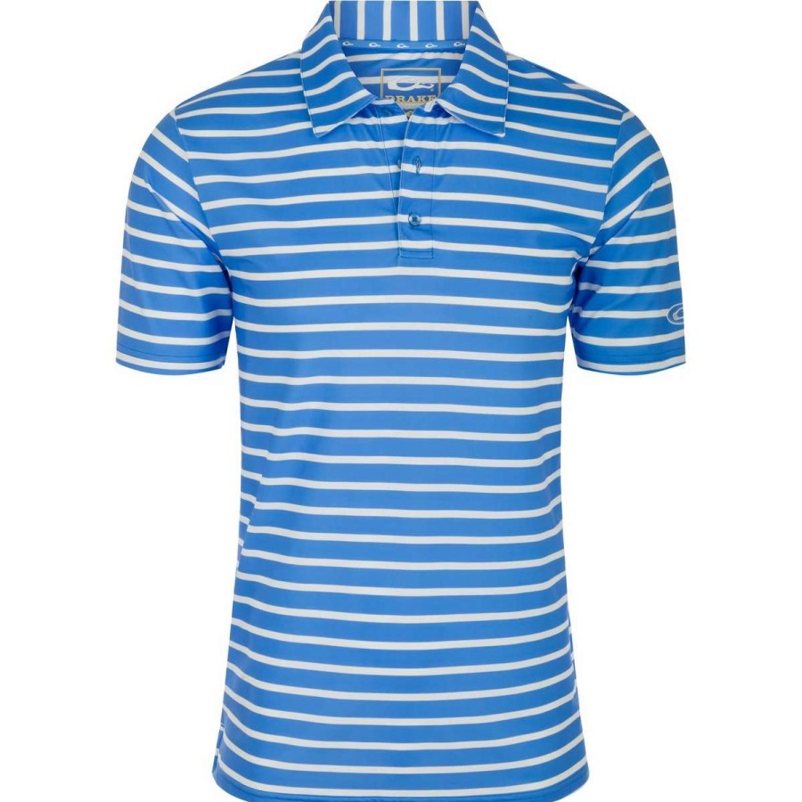 Mens * | Drake Waterfowl Systems Drake Performance Stretch Striped Polo