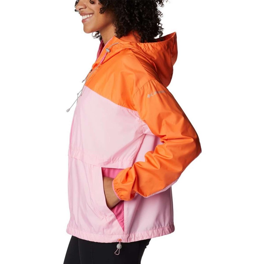 Womens * | Columbia Women'S Alpine Chill Windbreaker Sunset Orange Wild Rose Wild Geranium