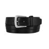 Mens * | Leegin Creative Leather Brighton Portland Black Leather Belt