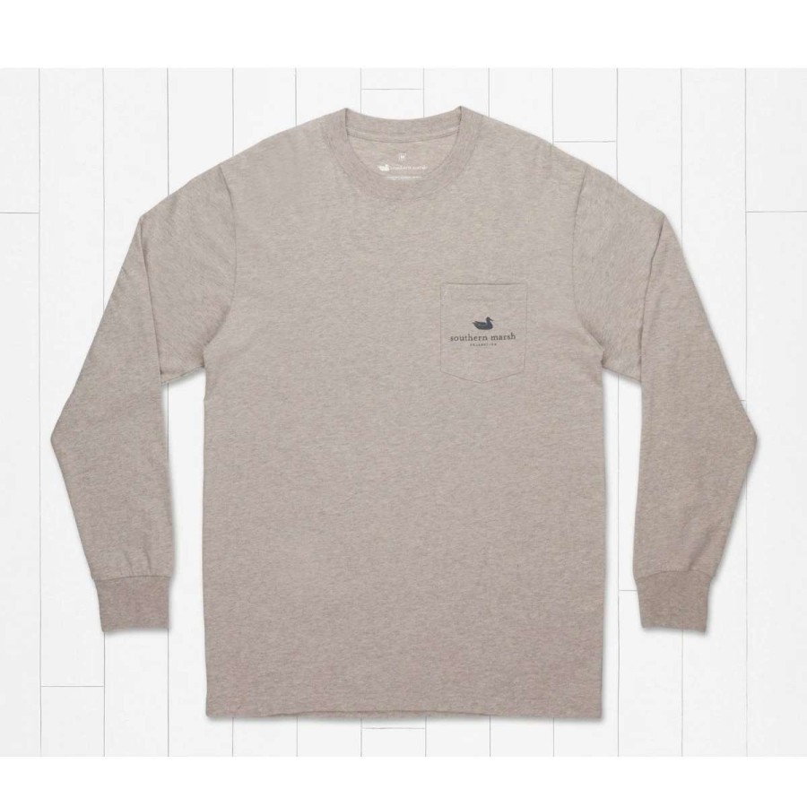 Mens * | Southern Marsh Vintage Tag Long Sleeve Tee Washed Burnt Taupe