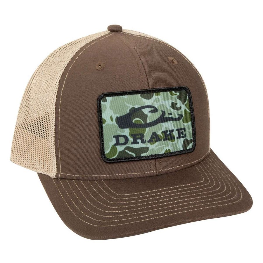 Mens * | Drake Waterfowl Systems Drake Old School Patch Mesh Back Cap