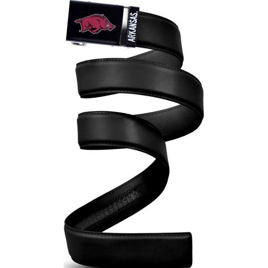 Mens * | Mission Belt Mission Arkansas Razorbacks Leather Belt