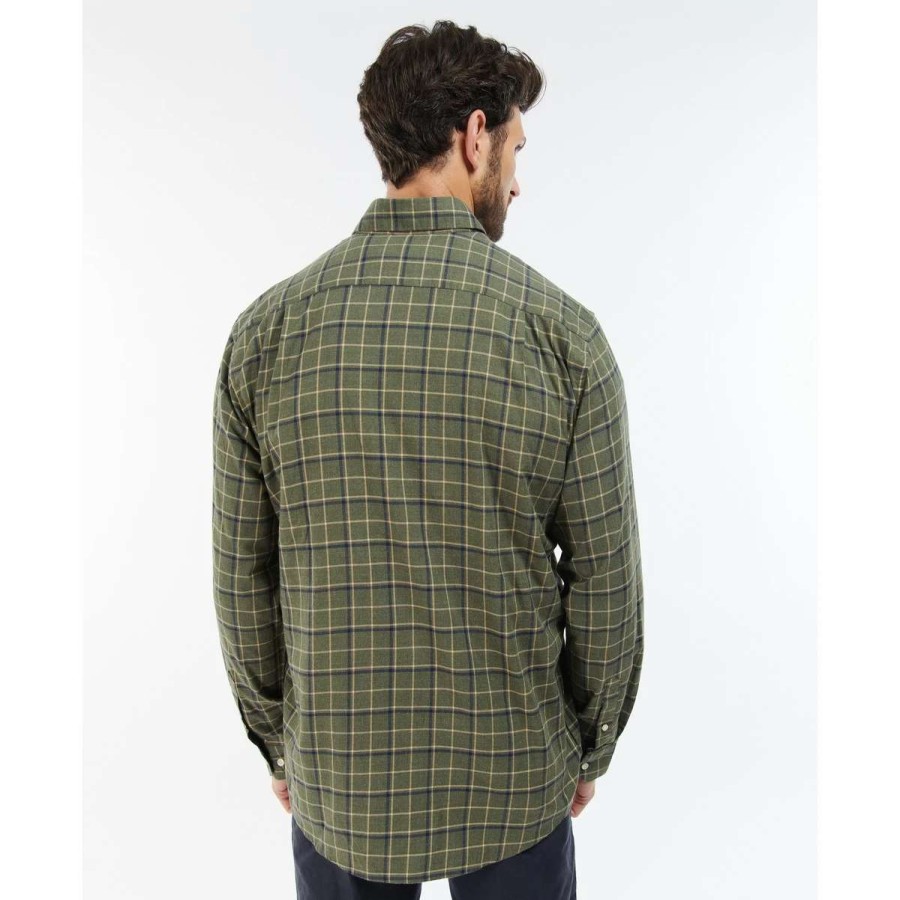 Mens * | Barbour Men'S Pelton Regular Shirt Olive