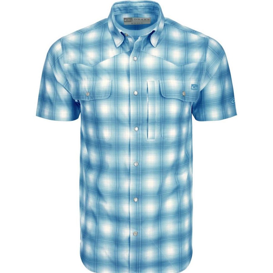 Mens * | Drake Waterfowl Systems Drake Cinco Ranch Western Plaid Short Sleeve Shirt