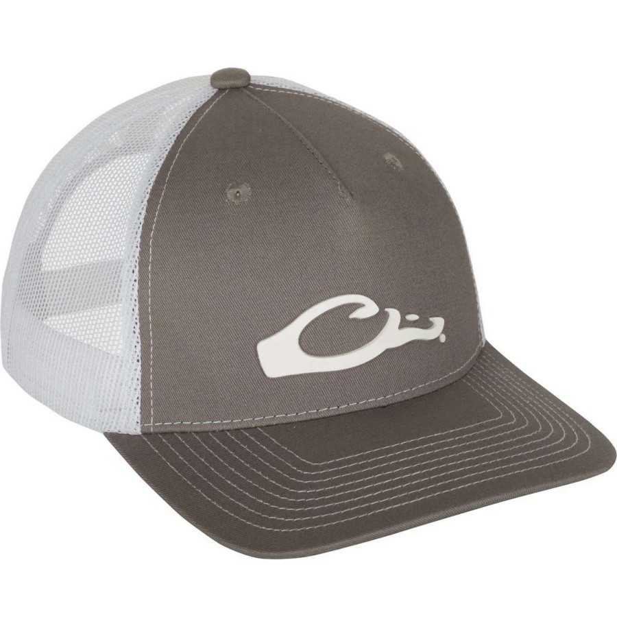 Mens * | Drake Waterfowl Systems Drake 5 Panel Slick Logo Cap Medium Grey