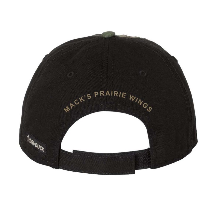 Mens * | Mack'S Prairie Wings Mpw Dri-Duck Camo Flag Patch Cap Green Camo Black