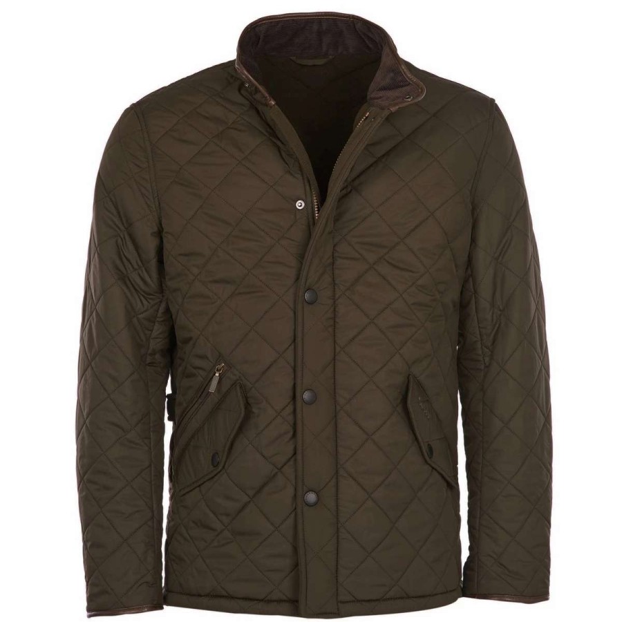 Mens * | Barbour Men'S Powell Quilted Jacket Olive