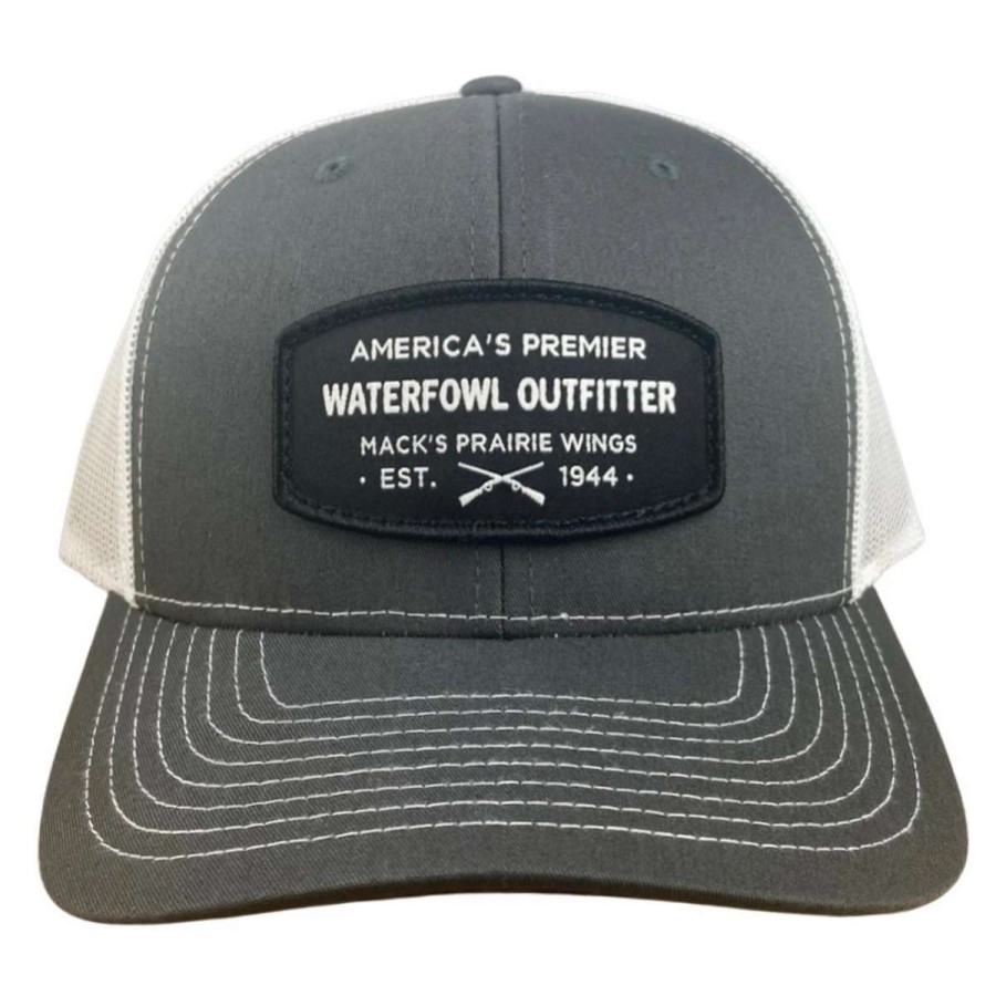 Mens * | Mack'S Prairie Wings Mpw Waterfowl Outfitter Patch Cap Charcoal White