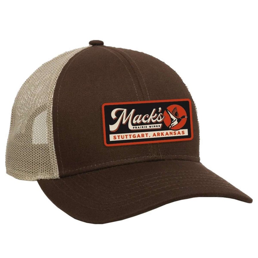 Mens * | Mack'S Prairie Wings Mpw Duck Label Woven Patch Hat Brown Khaki