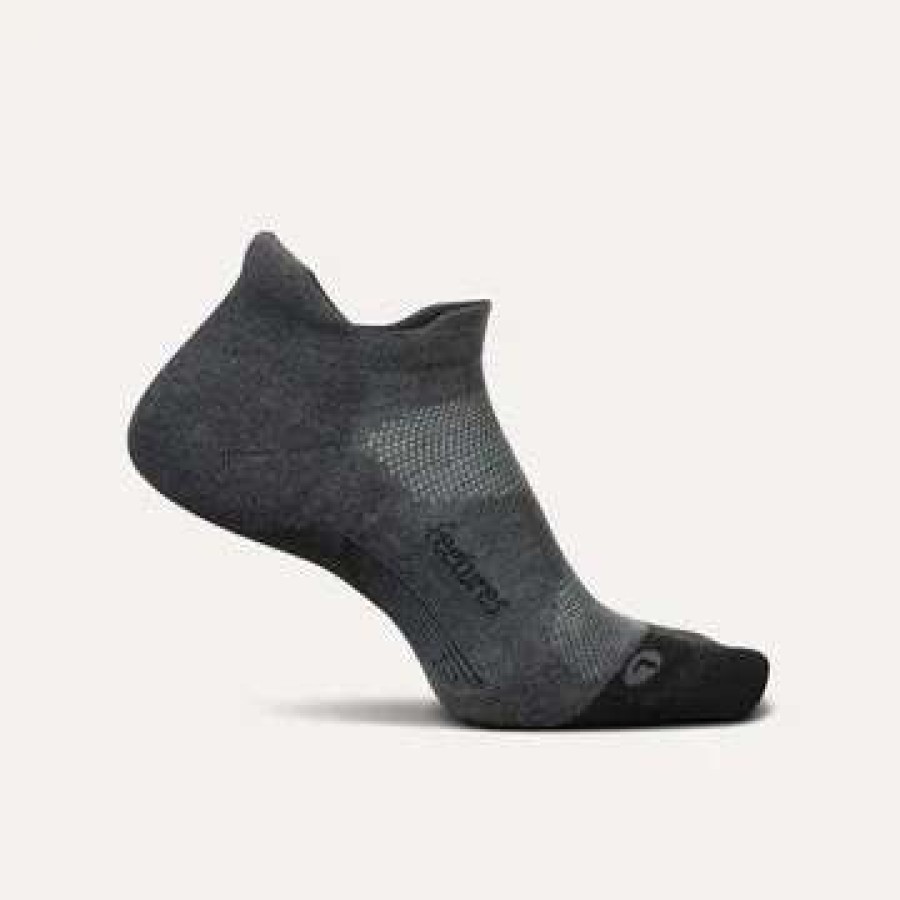 Running * | Feetures (Flagship Brands, Llc Feetures Elite Max No Show Tab Gray