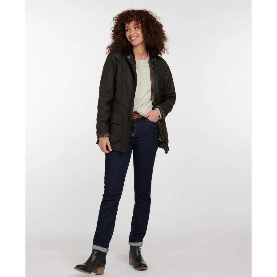 Womens * | Barbour Women'S Classic Beadnell Wax Jacket Olive