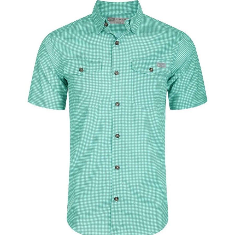 Mens * | Drake Waterfowl Systems Drake Frat Bd Gingham Check Short Sleeve Shirt