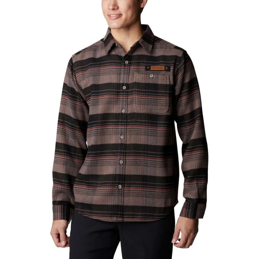 Mens * | Columbia Men'S Roughtail Long Sleeve Heavyweight Field Flannel Shirt Iron Gallatin Decoy Tartan