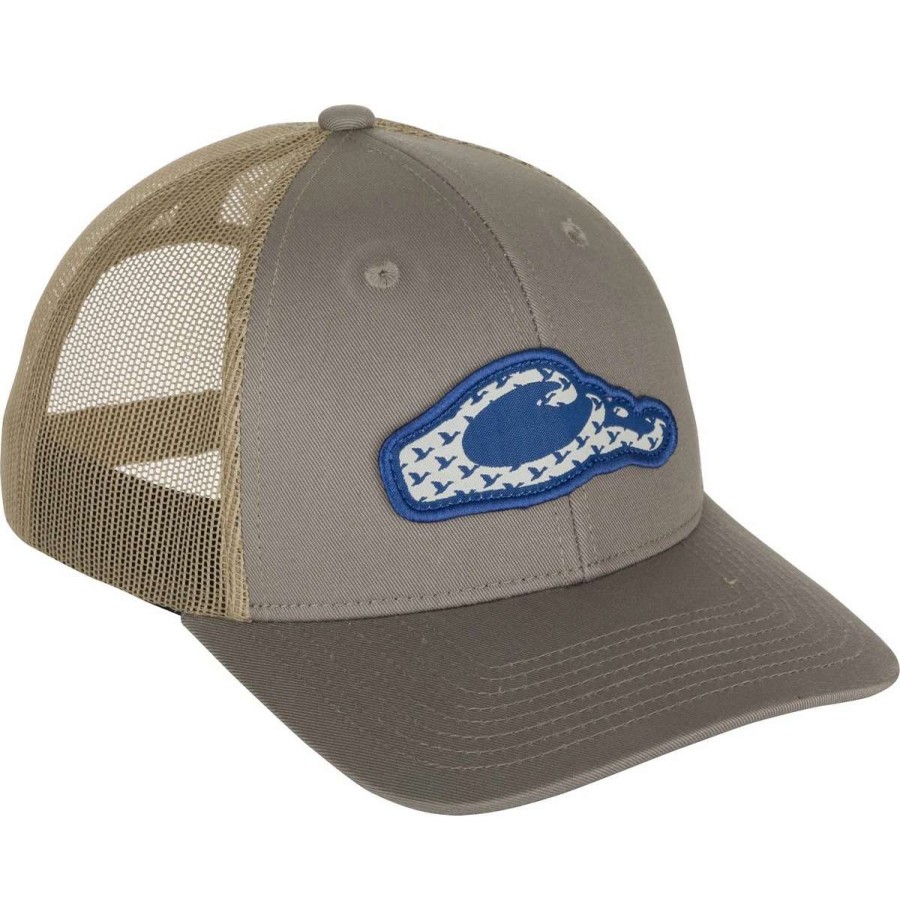 Mens * | Drake Waterfowl Systems Drake 6 Panel Migrator Logo Cap Dark Gray