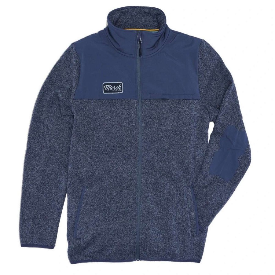 Mens * | Marsh Wear Big Bay Fleece Jacket Navy Heather